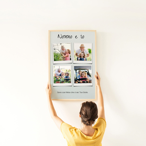 Collage foto Polaroid per Nonno – crea il tuo regalo con 4 foto e dedica