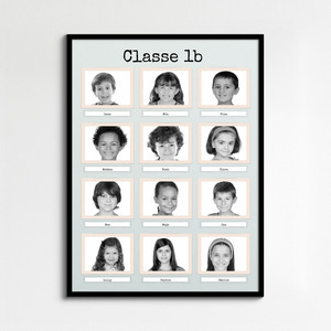 Collage Foto Retro B/N Classe 1b: Personalizza e Regala!