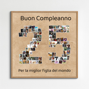Crea la tua Collage 25 con foto per Anniversario o Evento Speciale