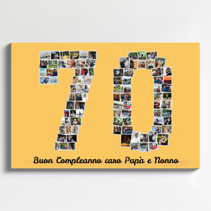 Crea la tua Collage 70 Foto per Compleanno, stupisci con un regalo unico!