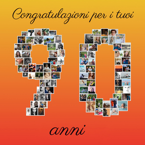 Collage di foto per 90 anni: Personalizza e crea il tuo regalo unico!