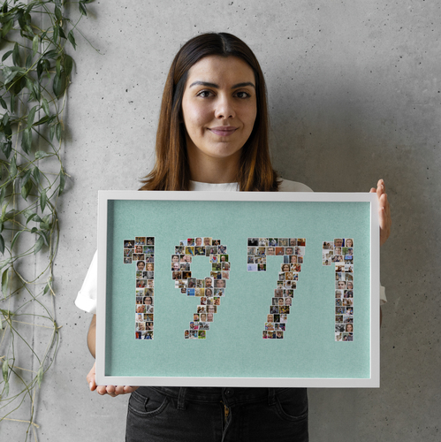 Crea Fotocollage "1971" Personalizzata per Compleanno Unico