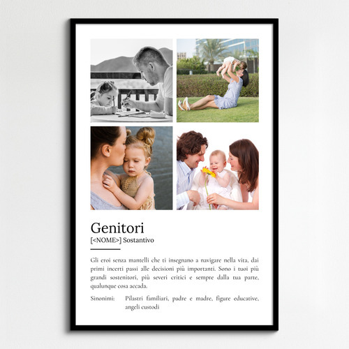 Definizione Poster 'Genitori' personalizzato: Crea il regalo perfetto.
