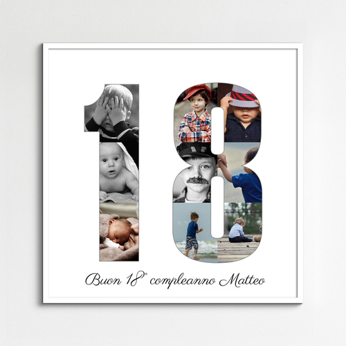 Crea la tua Collage di Foto a Forma di Numero 18: Sorprendi con un Regalo Unico!