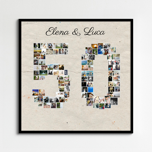 Crea una Collage Foto per 50 Anni: Regalo Unico per Compleanno o Nozze d'Oro