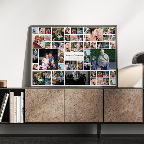 Crea la tua Collage Funebre Personalizzata su Tela in Alta Qualità