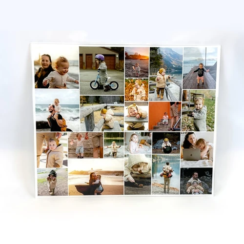 Collage fotografica su vetro acrilico: Lato frontale completo