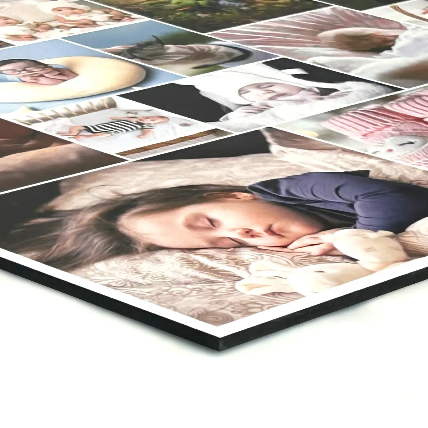 Collage fotografica su pannello rigido in schiuma: vista dettaglio